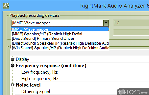 User interface - Screenshot of RightMark Audio Analyzer