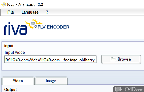 Convert video files (e - Screenshot of Riva FLV Encoder