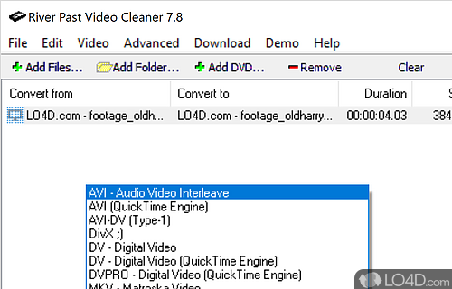 Good video converting software - Screenshot of River Past Video Cleaner