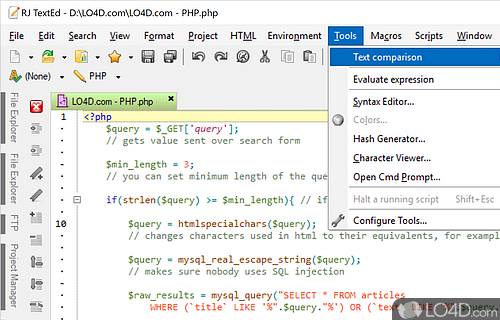 Aims to make HTML coding simpler - Screenshot of RJ TextEd