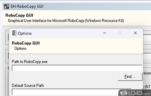 Robocopy's purpose - Screenshot of RoboCopy GUI