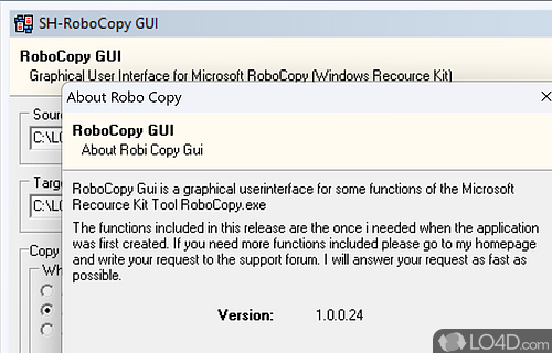 RoboCopy GUI Screenshot