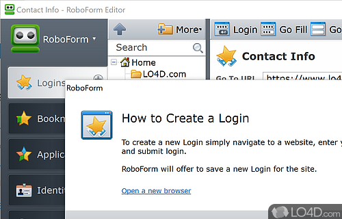 Speed up online form-filling - Screenshot of RoboForm