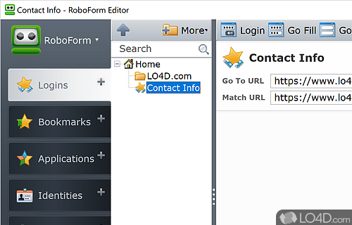 Save and insert passwords from browser - Screenshot of RoboForm