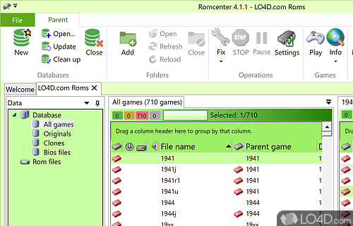 Well-rounded utility that can be used to manage all ROMs, report missing - Screenshot of RomCenter