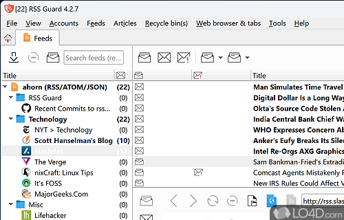 RSS reader - Screenshot of RSS Guard