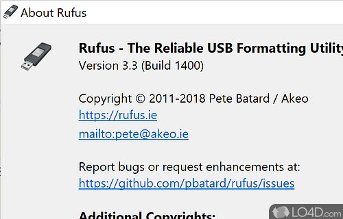 Free open-source bootable USB utility - Screenshot of Rufus
