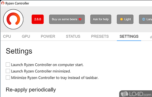 Ryzen Controller screenshot