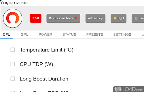 Squeeze every drop of performance from AMD Ryzen-powered laptop - Screenshot of Ryzen Controller