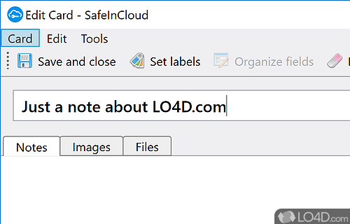 An overall efficient password manager - Screenshot of SafeInCloud