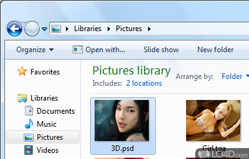Screenshot of SageThumbs - Shell extension allowing to preview many image formats