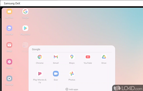 Efficiently multitask between devices - Screenshot of Samsung DeX