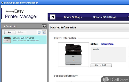 Screenshot of Samsung Easy Printer Manager - Helps you easily control the printers on the network