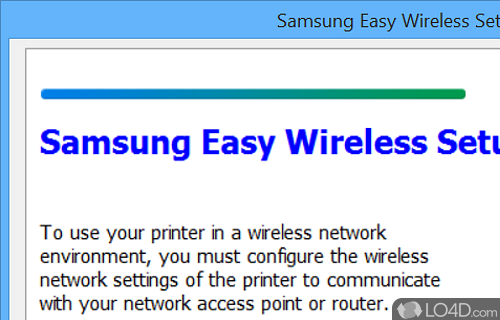 Setup the wireless printer - Screenshot of Samsung Easy Wireless Setup