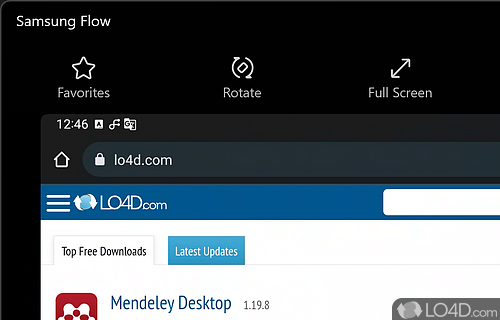 Across your android and desktop devices - Screenshot of Samsung Flow