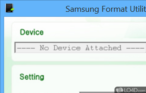 Screenshot of Samsung Format Utility - Small-sized and utility for formatting Samsung external hard disk drives in normal or quick mode