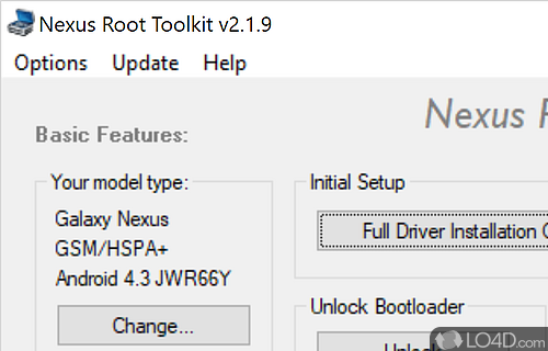 Mostly dedicated to power users, this app lets you unlock, root, relock - Screenshot of Nexus Root Toolkit