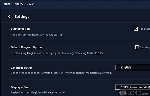 Samsung SSD - Screenshot of Samsung Magician