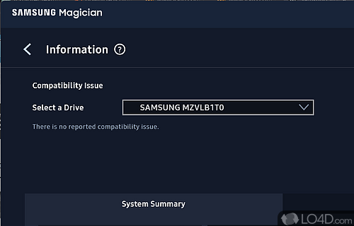 Integrative Drive Health Check - Screenshot of Samsung Magician