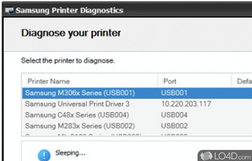 Samsung Printer Diagnostics screenshot