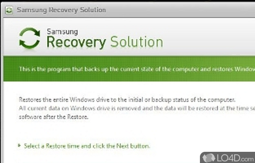 Samsung Recovery Solution Screenshot