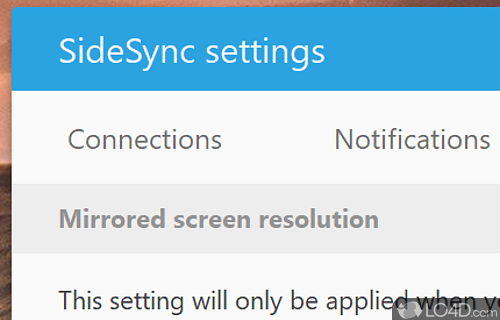 Share the screen and data between your PC and mobile device - Screenshot of Samsung SideSync