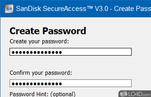 SanDisk SecureAccess Screenshot