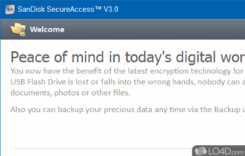 SanDisk SecureAccess Screenshot