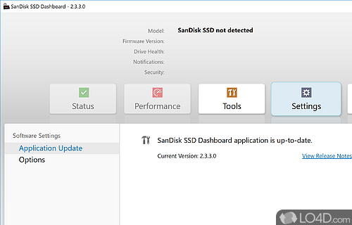 SanDisk SSD Dashboard Screenshot