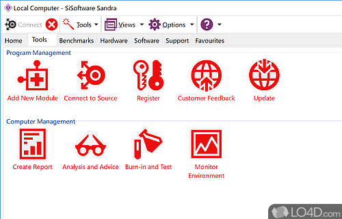 View hardware and software data - Screenshot of SiSoftware Sandra Lite