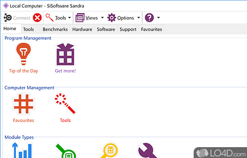 Customizable setup and neatly organized UI - Screenshot of SiSoftware Sandra Lite