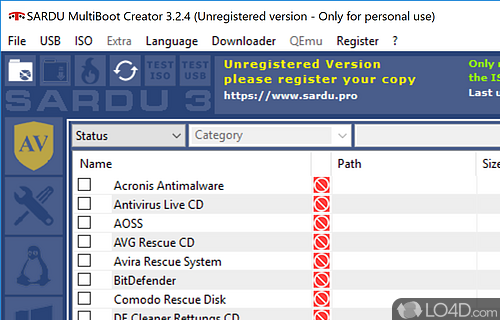 Multiboot creator - Screenshot of SARDU