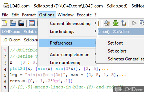 Programming language - Screenshot of Scilab