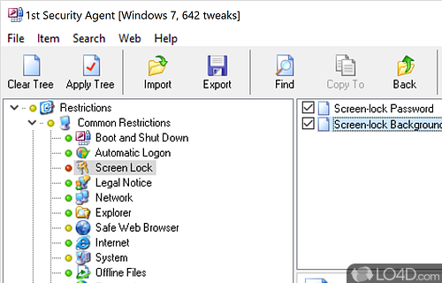 User interface - Screenshot of 1st Screen Lock