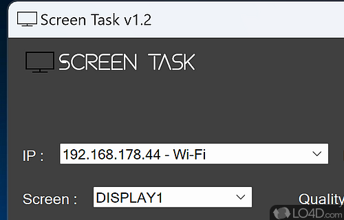 Designed to allow other users in network view desktop in real time with a web browser - Screenshot of Screen Task