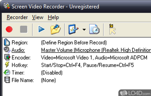 Software app that records screen activities, audio - Screenshot of Screen Video Recorder