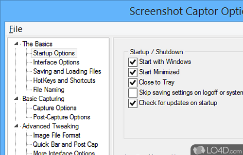 Quick setup and interface - Screenshot of Screenshot Captor