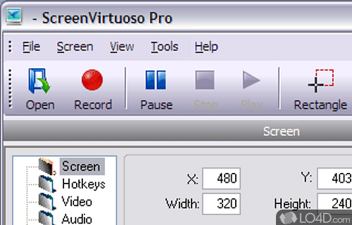Screenshot of ScreenVirtuoso PRO - User interface