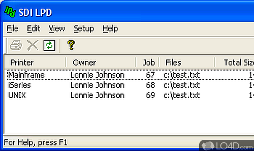 Screenshot of SDI LPD - User interface