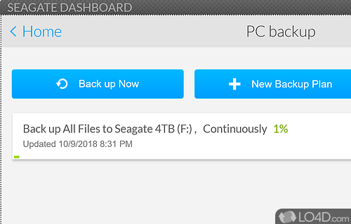 Seagate Dashboard screenshot