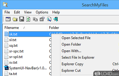 A wide range of search settings - Screenshot of SearchMyFiles