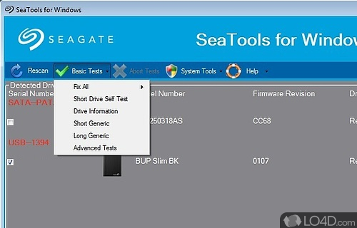 SeaTools for Windows Screenshot