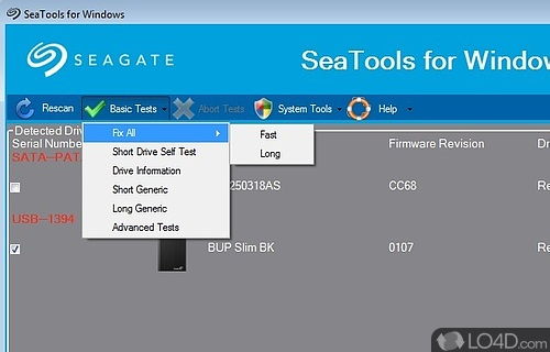 SeaTools for Windows Screenshot