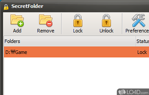 Screenshot of SecretFolder - Encrypt and hide private information in a secure vault protected by a master password