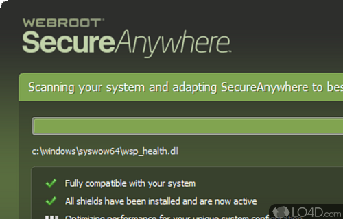 User interface - Screenshot of Webroot SecureAnywhere AntiVirus