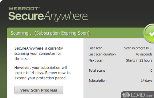 Powerful and antivirus solution created to prevent virus intrusions - Screenshot of Webroot SecureAnywhere AntiVirus