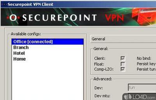 Securepoint Personal Firewall VPN Client Screenshot