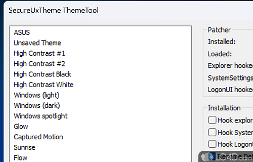 Screenshot of SecureUxTheme - Apply patches directly in Windows  