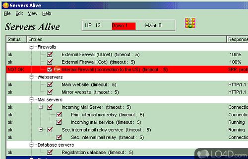Screenshot of Servers Alive - Get notified whenever different server features are online