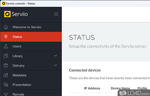 It enables streaming video, audio, images to your DLNA certified device - Screenshot of Serviio for Windows
